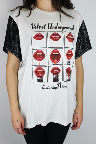 Velvet Underground Glitter Sleeve Top