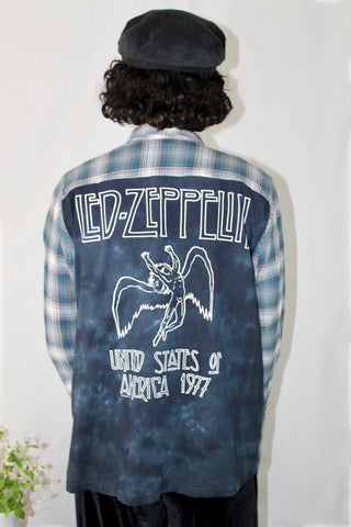 Led Zeppelin Baby Blue Flannel Tee